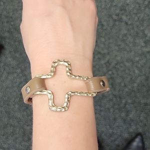 Cross Leather Strap Bracelet